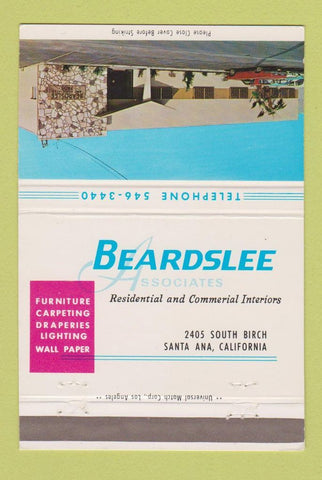 Matchbook Cover - Beardslee Interiors Santa Ana CA 40 Strike