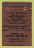 Matchbook Cover - Washington Roofing Products Washington DC WEAR 40 Strike