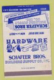 Matchbook Cover - Schaefer Bros Builders Supply Rochester NY 40 Strike