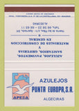 Matchbook Cover - Azulejos Punta Europa Algeciras Spain SAMPLE 40 Strike