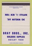 Matchbook Cover - Bray Bros Builders Supply Buffalo NY 40 Strike