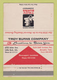 Matchbook Cover - Troy Burns Fork Lifts Memphis TN Little Rock AR 40 Strike