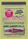 Matchbook Cover - Home Laundry Baltimore MD 40 Strike