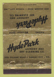 Matchbook Cover - Hyde Park Laundry Dry Cleaning Kansas City MO WEAR 40 Strike
