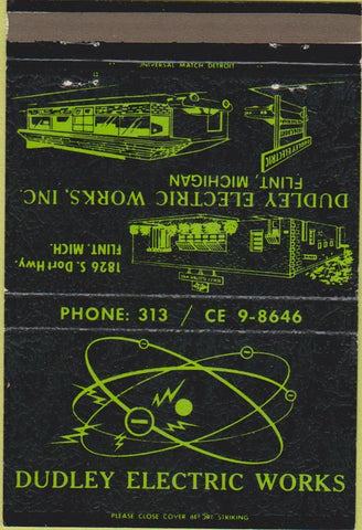 Matchbook Cover - Dudley Electric Works Flint MI 40 Strike