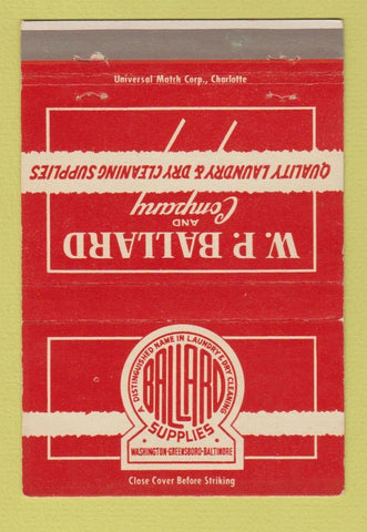 Matchbook Cover WP Ballard Laundry Greensboro Baltimore Washington DC 40 Strike