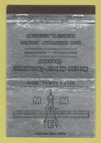Matchbook Cover - Modern Method Engineering Detroit MI WEAR 40 Strike