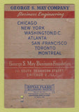 Matchbook Cover - George May Business Engineering Chicago IL WEAR 40 Strike