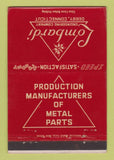 Matchbook Cover - Lombardi Engineering Derby CT 40 Strike