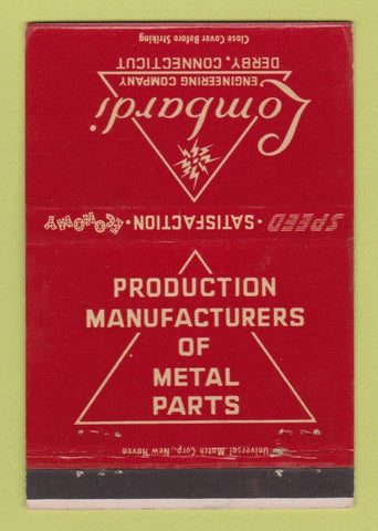 Matchbook Cover - Lombardi Engineering Derby CT 40 Strike