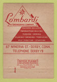 Matchbook Cover - Lombardi Engineering Derby CT 40 Strike
