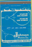 Matchbook Cover - Johnson Machine Rapid City SD 40 Strike