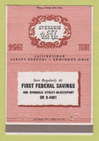 Matchbook Cover - First Federal Savings McKeesport PA 1956 40 Strike