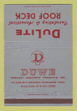 Matchbook Cover - DuLite Insulating Roof Deck Concrete Oshkosh WI 40 Strike