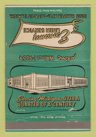 Matchbook Cover - Economy Linen Service Detroit MI 40 Strike