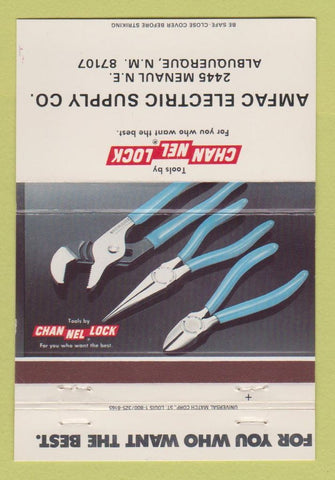 Matchbook Cover - Channel Lock Tools AMFAC Albuquerque NM 40 Strike