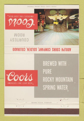 Matchbook Cover - Coors Beer Golden Colorado Courtesy Room 40 Strike