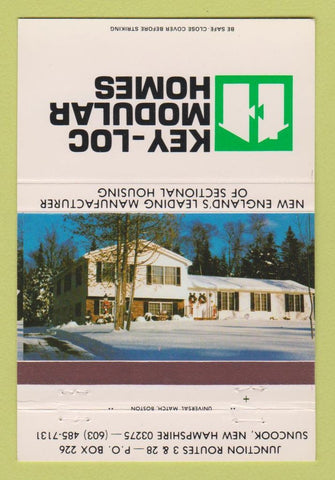 Matchbook Cover - Key Log Modular Homes Suncook NH 40 Strike