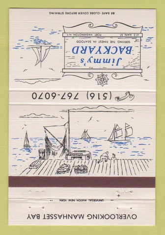 Matchbook Cover - Jimmy's Backyard Port Washington NY 40 Strike