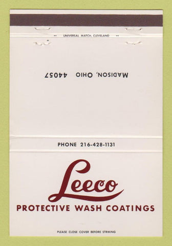 Matchbook Cover - Leeco Wash Coatings Madison OH 40 Strike