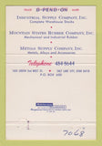 Matchbook Cover - Industrial Supply Company Salt Lake City UT 40 Strike