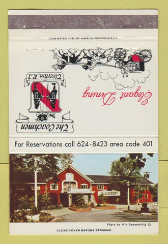 Matchbook Cover - The Coachmen Restaurant Tiverton RI 40 Strike
