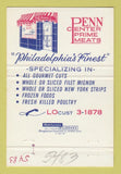 Matchbook Cover - Penn Center Prime Meats Philadelphia PA 40 Strike