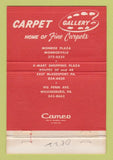 Matchbook Cover - Carpet Gallery Monroeville PA Wilkinsburg 40 Strike
