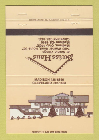 Matchbook Cover - Swiss Haus Madison OH restaurant 40 Strike