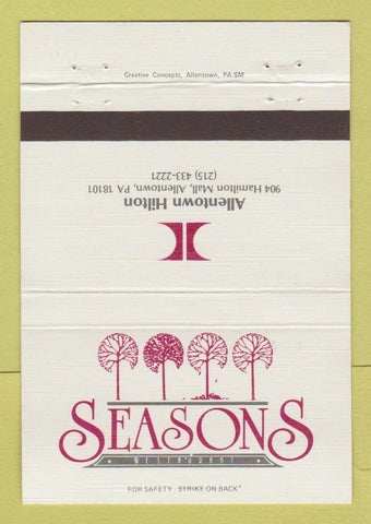 Matchbook Cover - Allentown PA Hilton Hotel Seasons Restaurant 40 Strike