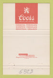 Matchbook Cover - Coors Beer Golden Colorado Courtesy Room 40 Strike