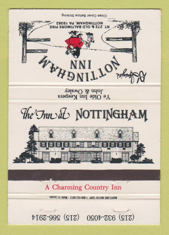 Matchbook Cover - D'Iquazio's Nottingham Inn PA 40 Strike