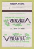 Matchbook Cover - The Veranda Restaurant Austin TX 40 Strike