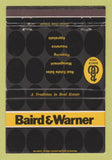 Matchbook Cover - Baird & Warner Real Estate Chicago IL 40 Strike