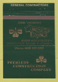 Matchbook Cover - Peerless Construction Equipment Fremont OH 40 Strike
