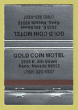 Matchbook Cover - Gold Coin Motel Reno NV 40 Strike