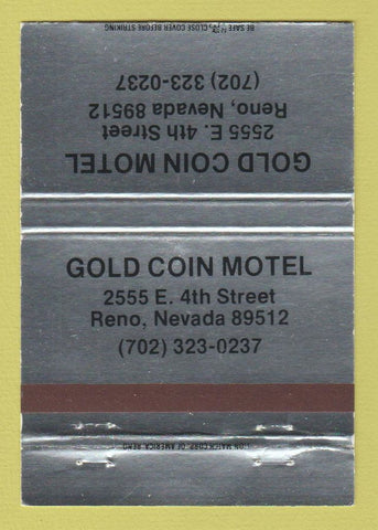 Matchbook Cover - Gold Coin Motel Reno NV 40 Strike