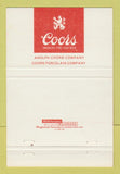Matchbook Cover - Coors Beer Golden Colorado Courtesy Room 40 Strike