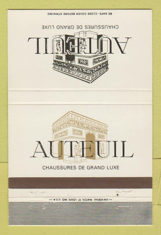 Matchbook Cover - Auteuil Chaussures De Grand Anvers Brussels Belgium 40 Strike