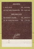 Matchbook Cover - Auteuil Chaussures De Grand Anvers Brussels Belgium 40 Strike