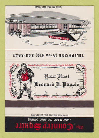 Matchbook Cover - The Country Squire Restaurant Oakville ON WEAR 40 Strike