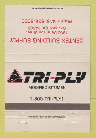 Matchbook Cover - Tri Ply Bitumen Centex Building Supply Oakland CA 40 Strike