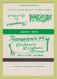 Matchbook Cover - Thompson's Restaurant North Andover MA 40 Strike