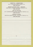 Matchbook Cover - Monty's Ba Shore Restaurant Coconut Grove FL 40 Strike