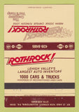 Matchbook Cover - Roth Rock Nissan Chrysler Lotus Allentown PA WEAR 40 Strike