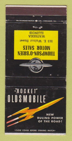 Matchbook Cover - Oldsmobile Rocket Thompson O'Brien Watseka IL WEAR 30 Strike