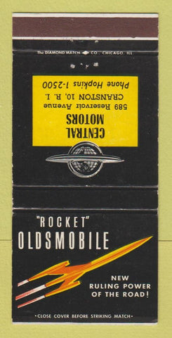 Matchbook Cover - Oldsmobile Rocket Central Motors Cranston RI 30 Strike