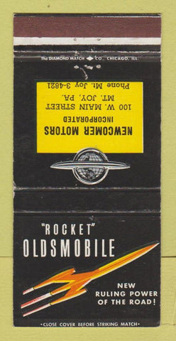 Matchbook Cover - Oldsmobile Rocket Newcomer Motor Mount Joy PA 30 Strike