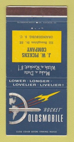 Matchbook Cover - Oldsmobile Rocket JW Pickens Orangeburg SC 30 Strike