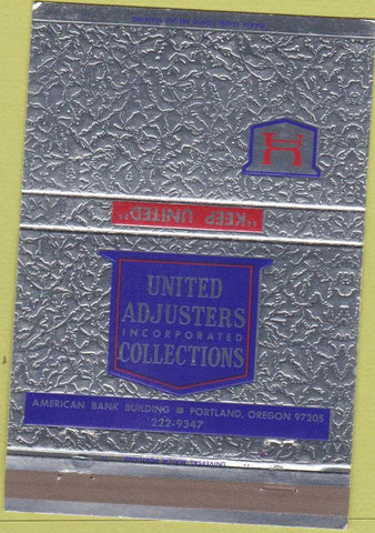 Matchbook Cover - United Adjusters Portland OR 40 Strike